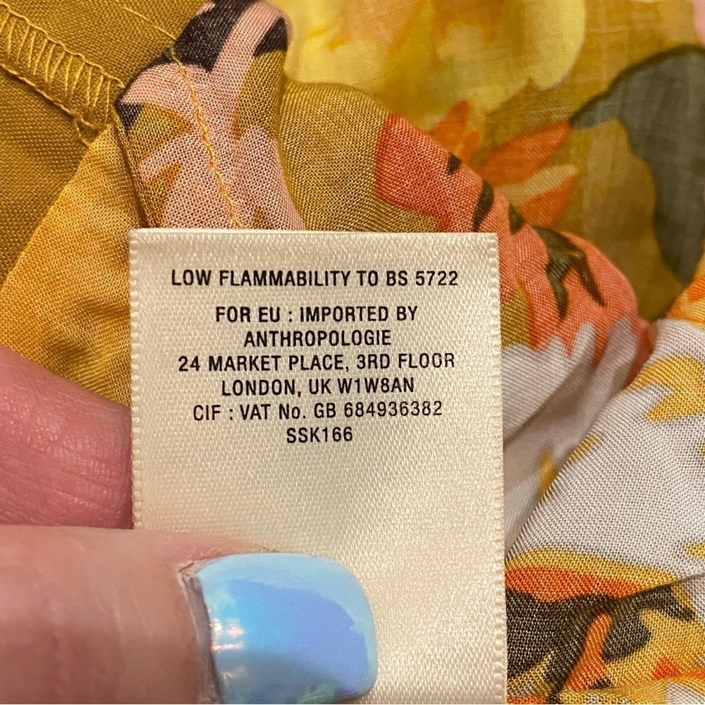 Anthropologie Wolven Mavis Tiered Midi Ruffle Floral Skirt 16190 - Picture 12 of 13